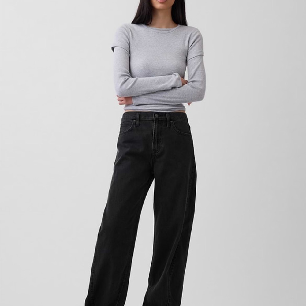 GAP TALL Black Barrel Jeans